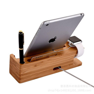 Organizador de escritorio de madera de bambú, soporte para teléfono, reloj, bolígrafo, cargador, soporte para papelería de oficina, rectangular, multiusos - Product Image 5