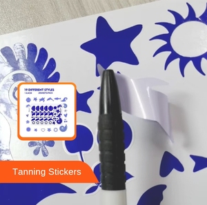 Custom Self Adhesive Vinyl <strong>Sticker</strong> Sun <strong>Tanning</strong> Label Heart Shape Sunbath <strong>Tanning</strong> Perforated Body <strong>Sticker</strong> - Product Image 1
