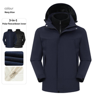 Veste intérieure en polaire unisexe personnalisée, veste d'hiver à fermeture éclair intégrale pour homme, 3 en 1, détachable, imperméable, coupe-vent, veste d'extérieur