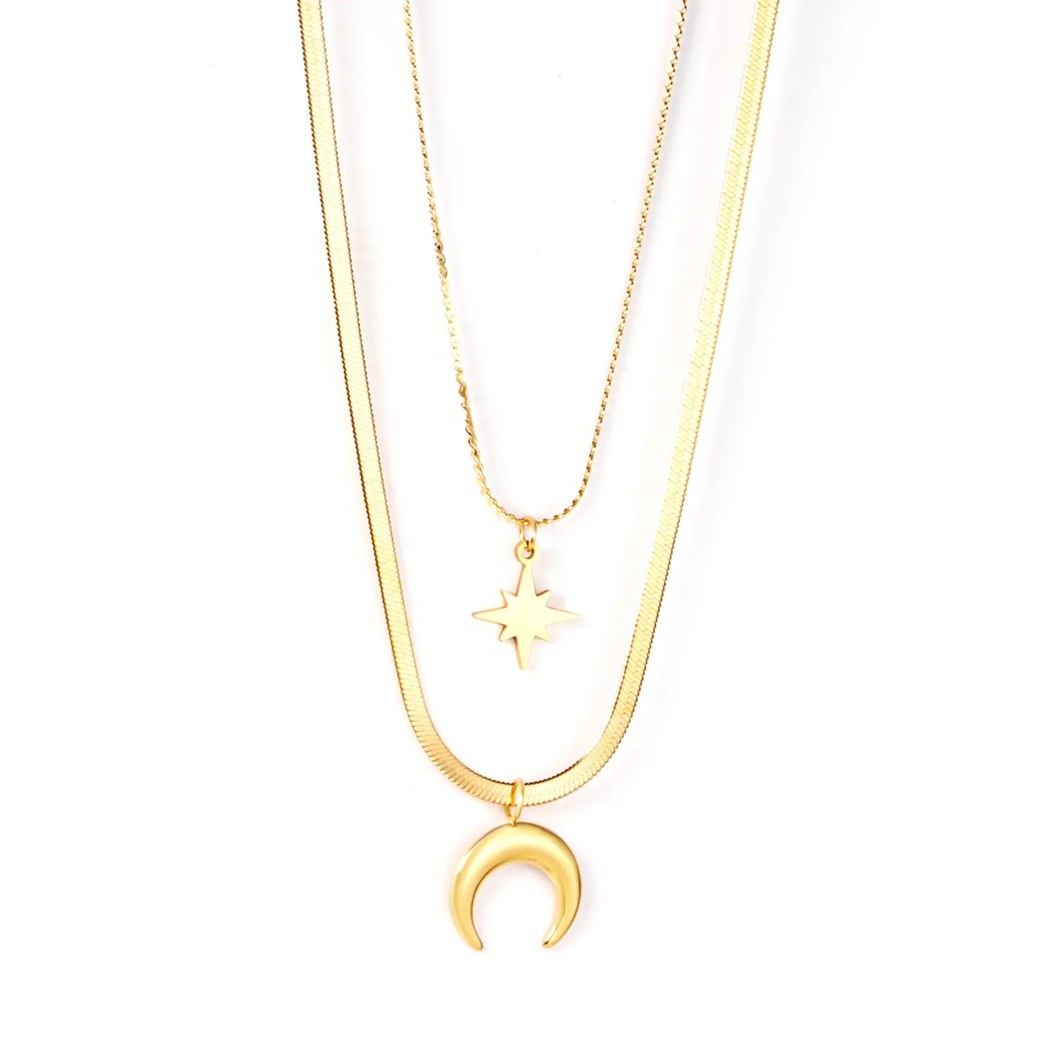 2021 vendita calda nuovo Design cristallo personalizzato catene di perle colorate collane in acciaio inossidabile placcato oro