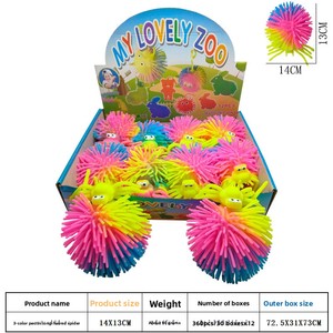 Jouet éducatif en caoutchouc anti-stress en forme de hérisson avec des yeux bombés pour enfants - Product Image 2