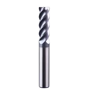 Excellent Quality HRC60 High-efficiency Tungsten Steel Alloy 4-edge Coated Flat End Milling Cutter TBM CNC Tools