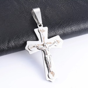 Collar con Colgante de Cruz de Acero Inoxidable con Crucifijo de Jesús Vintage, Amuletos para Cadena, Joyería Religiosa Cristiana para Hombres y Mujeres - Product Image 5