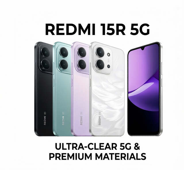 Original Redmi 15R 5G 6000mAh Large Battery 18W Fast Charging 6.9 Inch 120Hz Eye Care Display Dual Sim 5g Smartphone with Box