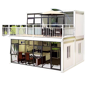 Villa facile da assemblare con parete frontale in vetro e terrazza a basso costo azienda che costruisce una confortevole casa modulare prefabbricata - Product Image 1