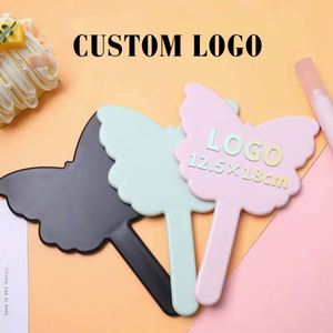 Mini Portable Light Makeup Mirror butterfly Shape Handheld Cosmetics <b>Tools</b> Pocket pink Mirror - Product Image 2