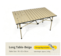 Table de voyage compacte et légère pliable avec structure en acier au carbone pour le camping et les pique-niques en plein air, mobilier d'extérieur