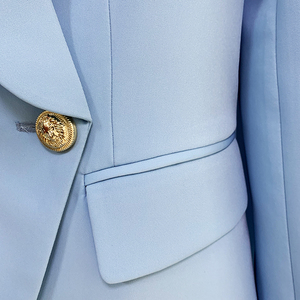 Nouvelle mode <span class=keywords><strong>2022</strong></span> Designer Blazer costume ensemble femmes carrière <span class=keywords><strong>classique</strong></span> Lion boutons Double boutonnage Blazer <span class=keywords><strong>pantalon</strong></span> costume - Product Image 4