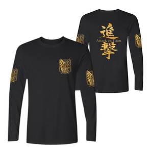 Fitspi, venta al por mayor, camiseta de <span class=keywords><strong>manga</strong></span> larga de Anime Shingeki No Kyojin Attack on Titan, ropa de calle informal gráfica, Tops para hombres y mujeres - Product Image 5