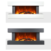 Cheminée électrique murale LED de 60 pouces avec flamme réaliste personnalisée, télécommande Tuya, WiFi, chauffage rapide et économe en énergie
