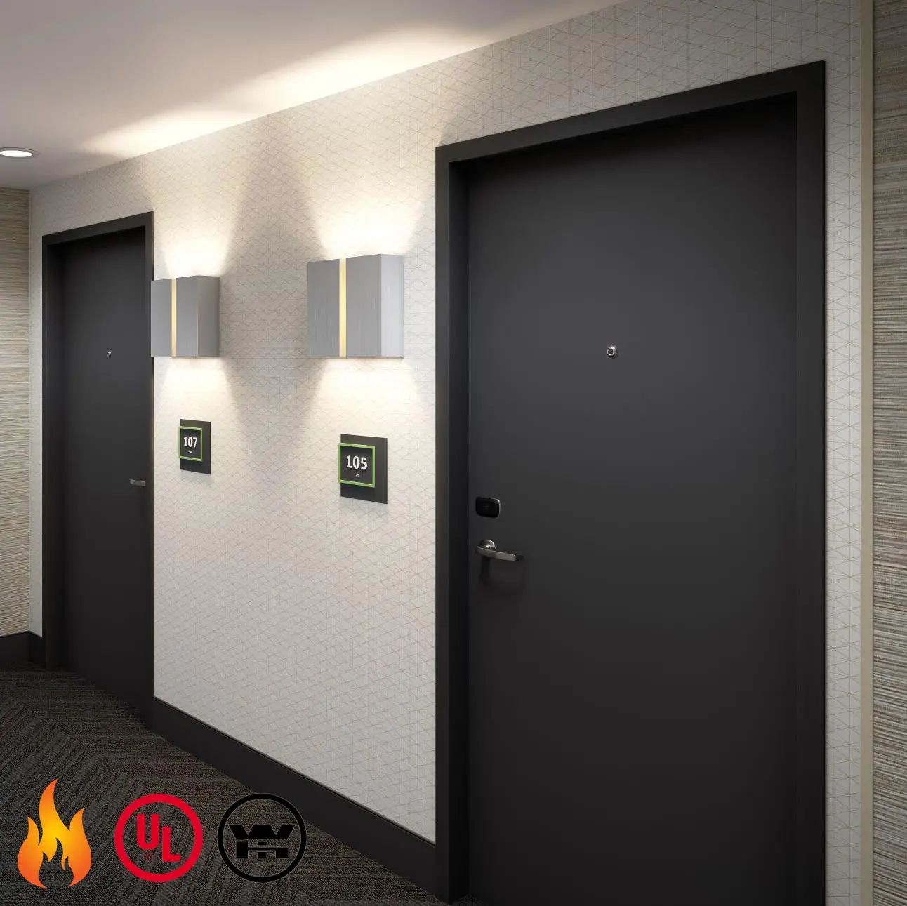 90 min Feuer bewertet Marriot Hotel Gästezimmer Commercial 36in Hotel Türen
