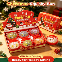 Jouet de moulage amusant en forme de Baozi gommeux de Noël de 8,5 cm avec cuiseur vapeur pour soulager le stress, pour les 5-14 ans et plus, fabriqué en Chine