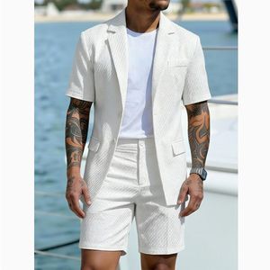 Nouvel <span class=keywords><strong>ensemble</strong></span> deux pièces de costume léger à manches courtes pour hommes, style européen, américain et britannique 2026 - Product Image 3