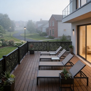 Sistema di Ringhiere in Alluminio Tagliato al <span class=keywords><strong>Laser</strong></span> dal Design Moderno, Ringhiere Ornamentali BH Personalizzate per Balconi e Terrazze - Product Image 2