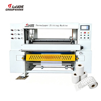 Machine de découpe de rouleaux de papier thermique avec guidage automatique du ruban pour une coupe nette des rouleaux de papier de fax