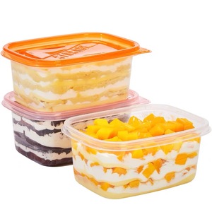 Boîte de conservation en <span class=keywords><strong>plastique</strong></span> PP de 700ml <span class=keywords><strong>pour</strong></span> aliments frais congelés au micro-ondes <span class=keywords><strong>pour</strong></span> la mousse de sandwich aux fruits Tiramisu Cheesecake - Product Image 1