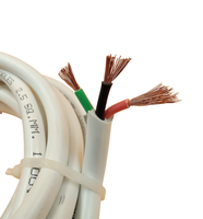 2.5mm ² Câble électrique à 3 conducteurs Câble d'alimentation en cuivre nu flexible isolé en PVC, noir/blanc/gris Rouleau de 100m