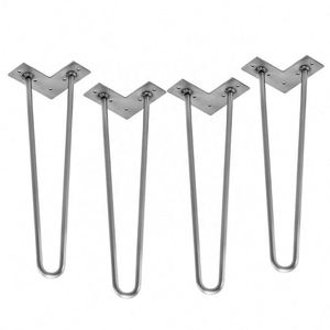 Heavy-Duty Metal Hairpin <b>Legs</b> 2 3 Rod Black Powder Coating Finish Industrial Modern Furniture <b>Table</b> <b>Legs</b> for Outdoor Hospital - Product Image 2