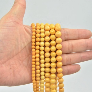 AIta piedra Natural 8mm Jade espiritual Birmania amarillo Jadeíta 108 Mala cuentas redondas de oración pulsera religiosa collares - Product Image 3