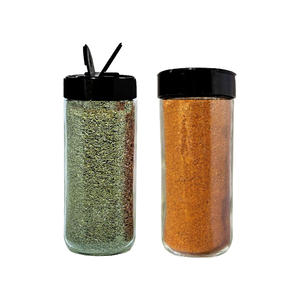 Contenants transparents en plastique pour sel et poivre, pots à épices de 100 ml et 250 ml pour produits d'assaisonnement avec couvercle à double ouverture latérale - Product Image 1