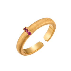 My Muyu Gold Brushed Open Ring Micro Set Zircon Adjustable Index Finger Ring - Product Image 5