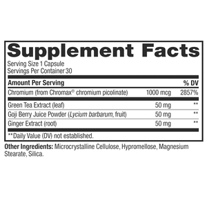 Metabolisme & suplemen dukungan energi, 1000 Mcg kromium, teh hijau, <span class=keywords><strong>Goji</strong></span> <span class=keywords><strong>Berry</strong></span>, jahe-30 kapsul - Product Image 6
