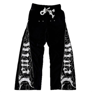 <span class=keywords><strong>Pantalones</strong></span> Elegantes con Cierre <span class=keywords><strong>para</strong></span> <span class=keywords><strong>Hombre</strong></span>, 380 g/m², Joggers de Algodón Estampado, Casuales con Cordón y Cadena, Diseño Deportivo, <span class=keywords><strong>Pantalones</strong></span> Oficiales de Calidad - Product Image 4