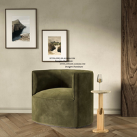 Fauteuil pivotant moderne en tissu bouclé bleu Teddy, confortable, style club, pour la maison, le bureau, la chambre à coucher, l'hôtel