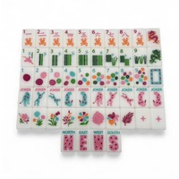 Set Ubin Mahjong Mewah 160 Buah Safari Musim Semi - Bahan Akrilik Putih Cerah untuk Pesta atau Hadiah