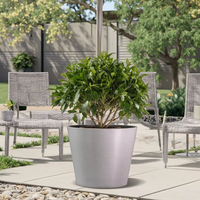 Pot de fleurs en plastique, nouveau design, pour plantes tropicales d'intérieur, avec trou de drainage et soucoupe.