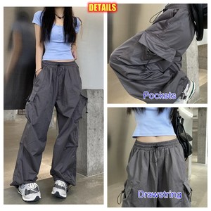 Pantaloni <span class=keywords><strong>Cargo</strong></span> da <span class=keywords><strong>donna</strong></span> di alta qualità con coulisse grandi tasche pantaloni dritti da Jogger larghi da <span class=keywords><strong>donna</strong></span> - Product Image 5