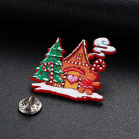 Personnaliser Joyeux Noël Métal Artisanat Cadeaux logo 3D UV Impression Enduit Épinglette Broche Fabricant