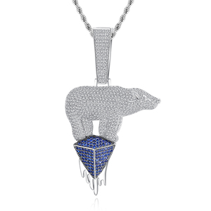 JINSE Cool Bear Iced Out Zirkon Stein HIP HOP Männer Halskette Fabrik verkauf Seil kette Männer Schmuck - Product Image 6