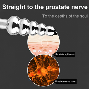 Sexbay Usine Directe Dix Fréquence Vibration Métal Cinq Tête Silicone Anneau De Verrouillage Vibration Télécommande Métal Anal Plug Hommes - Product Image 5