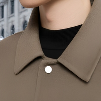 Veste Homme en Mélange de Laine Double Face à Revers Cranté et Boutons Pression Coupe Ample Hiver Décontracté Streetwear Personnalisé OEM