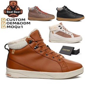 Botas Casuales de Cuero Impermeables para <span class=keywords><strong>Hombre</strong></span>, Cómodas y Resistentes al Desgaste, Ligeras, con Suela Suave y Ventilada, Zapatillas Personalizadas - Product Image 1