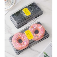Boîte en plastique pour 2 beignets Sweet Dessert Récipient en plastique