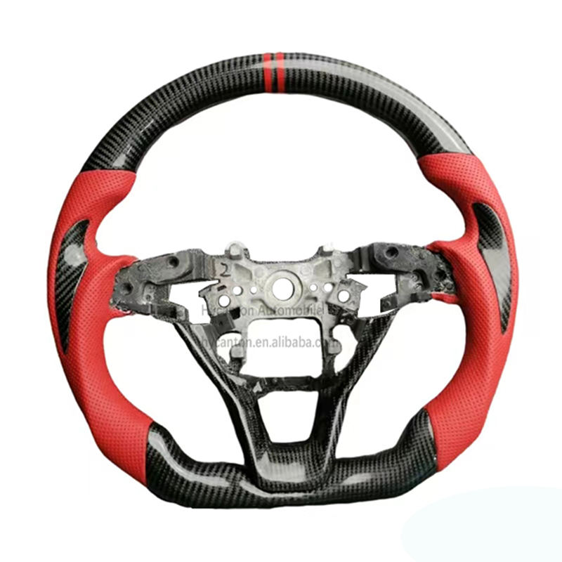 Leather+carbon fiber+red double stripes+red stitching