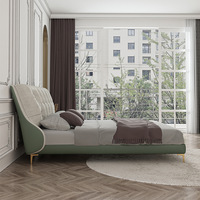 Cadre de lit King Size en cuir moderne de luxe Lit double haut Tête de lit en cuir rembourrée capitonnée Fabricants de qualité Doux