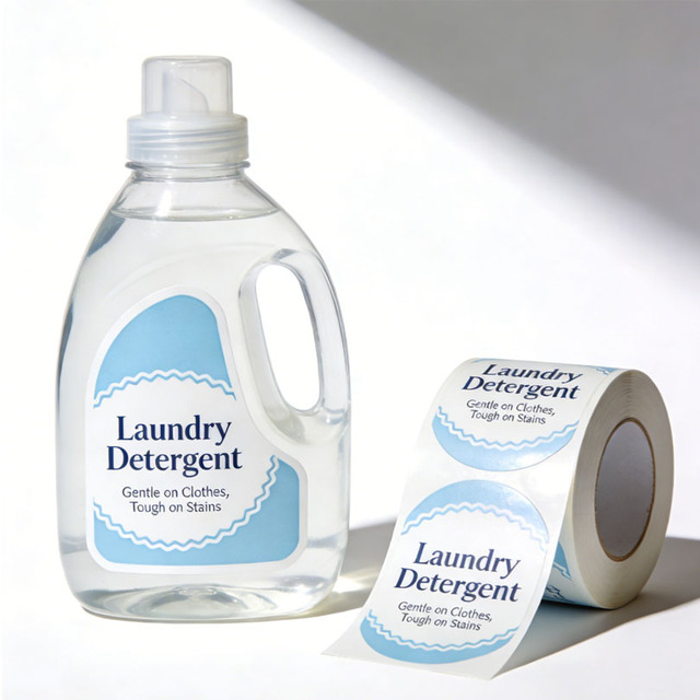 Premium Laundry Detergent Bottle Packaging Stickers Strong Adhesion Water-Proof Custom Design Adhesive Labels