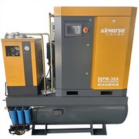 Compresseur d'air industriel 4-en-1 15KW 20HP 16 bars à vis, 7.5KW 10HP avec sécheur d'air, pour machines de découpe laser 1500W 3000W 6000W