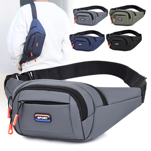 Men's Fanny Pack Oxford Cloth Waterproof Outdoor Sports Travel Crossbody Bag Gray Black Blue Green - Product Image 1