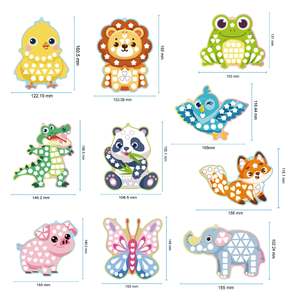 Kits de pegatinas de papel de aluminio 3 en 1, 10 Uds., pintura DIY, etiquetas de regalo de animales bonitos, actividad artesanal <span class=keywords><strong>para</strong></span> niños y <span class=keywords><strong>niñas</strong></span> - Product Image 3