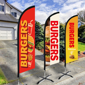Bandera de Playa Tipo Pluma Swooper Solo para Restaurante de Comida Rápida y Snack Bar, Publicidad Exterior, Hamburguesa, No Incluye Poste - Product Image 4