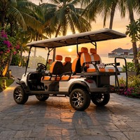 Nuevo Carro de Golf Eléctrico de 6 Plazas, 4+2 Asientos de Lujo, Suspensión MacPherson, Audio, 80-100KM, CE, para Hoteles y Resorts