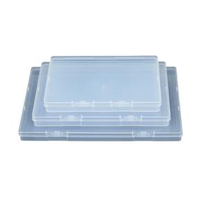 Caja de almacenamiento rectangular transparente de Pp con tapa, organizador de oficina a prueba de polvo para documentos, contenedor de almacenamiento de tarjetas de visita - Product Image 1