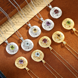 9 Collares con Colgante de Amatista con Diseño Floral Estilo Francés Vintage, Plata de Ley 925, Chapado en Oro, Joyería Antideslustre - Product Image 4