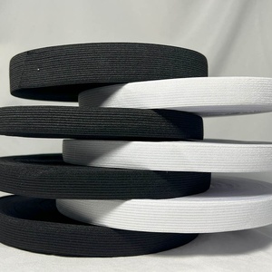 काले सफेद हर्रिंगबोन शैली में क्रॉकेटेड लोचदार बैंड, पैंट बेल्ट के लिए मोटी रबर लोचदार बैंड - Product Image 2