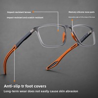Lunettes de sport de basketball TR90, monture intégrale, résistantes aux chocs, antidérapantes, protection oculaire pour l'entraînement, modèle S1019