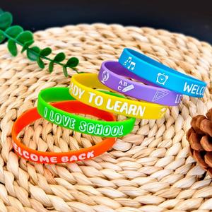 Custom Logo <b>Red</b> Ribbon Hiv Prevention Silicone Health Promotion Awareness Rubber <b>Bracelet</b> for Event Use - Product Image 6